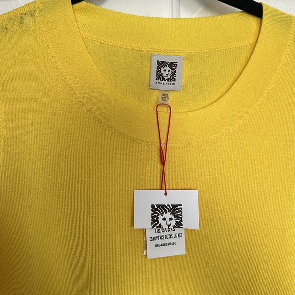 NWT Anne Klein Citron Yellow Sweater size XXS - Picture 2 of 3